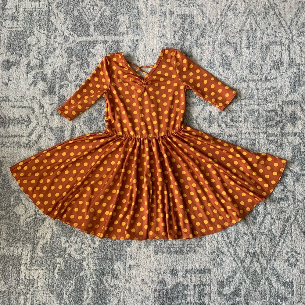Dot Dot Smile Orange Polka Dot Twirl Dress